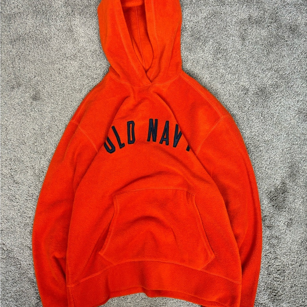 Y2k orange old navy fleece hoodie‎